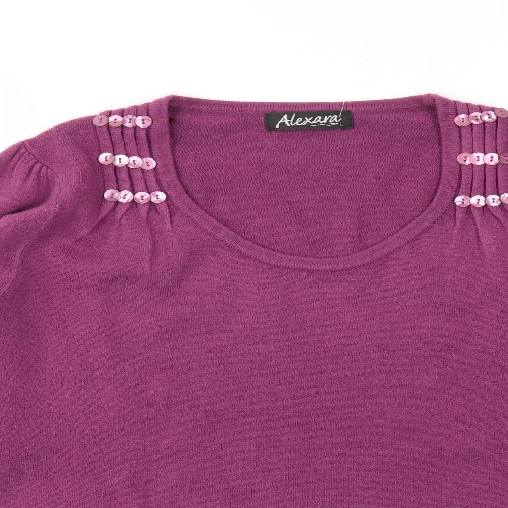 alexara Womens Purple   Pullover Jumper Size L