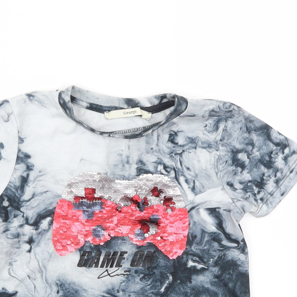 George Boys Multicoloured Animal Print  Basic T-Shirt Size 5-6 Years