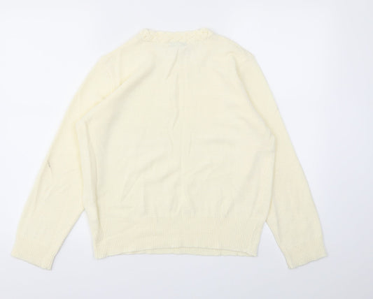 Ann McCartney Womens Ivory   Pullover Jumper Size L