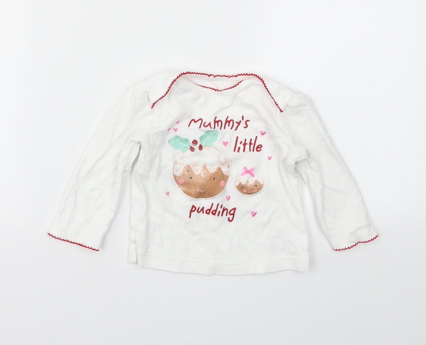 George Girls White   Basic T-Shirt Size 6-9 Months