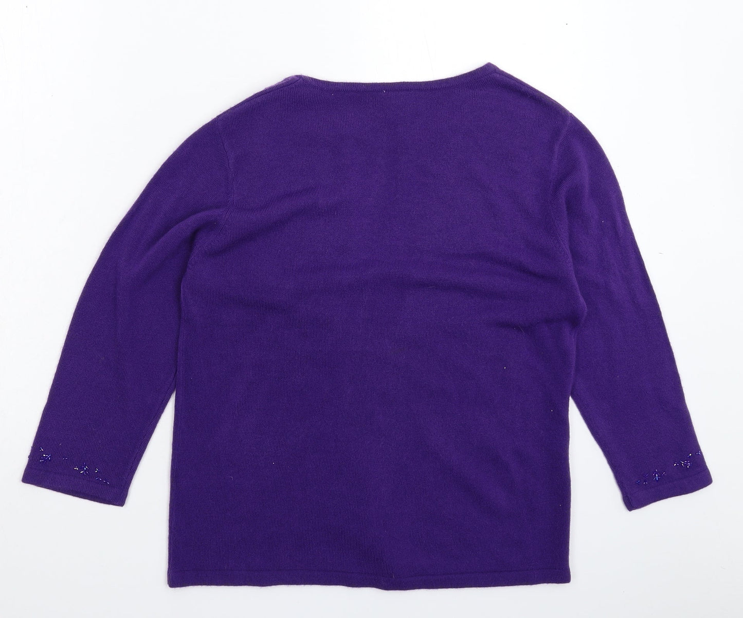 OPUS Womens Purple  Knit Cardigan Jumper Size M