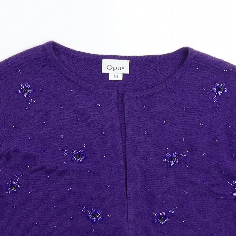 OPUS Womens Purple  Knit Cardigan Jumper Size M