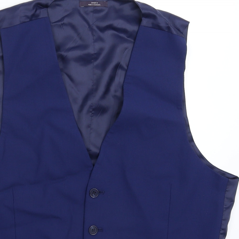 Marks and Spencer Mens Blue   Jacket Suit Waistcoat Size M