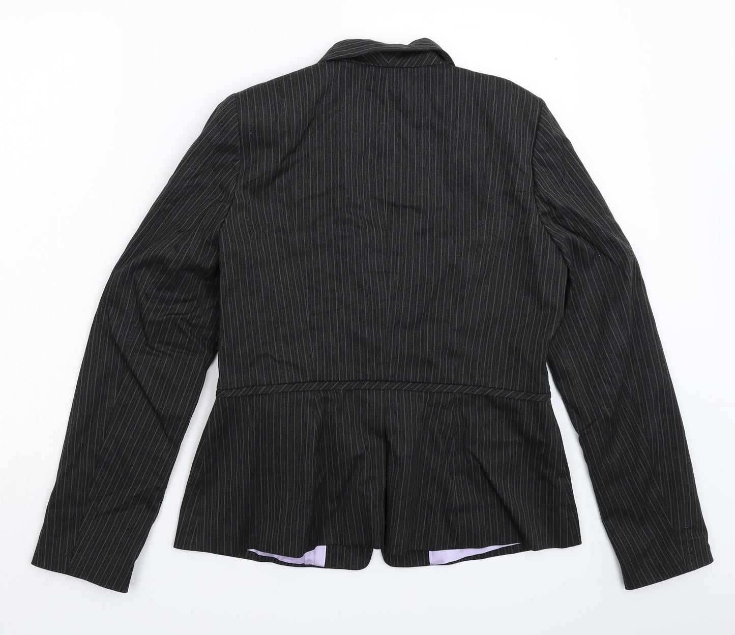 Warehouse Womens Grey Striped  Jacket Suit Jacket Size 14