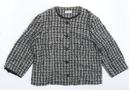 Bonmarché Womens Multicoloured Check Knit Jacket Blazer Size 16