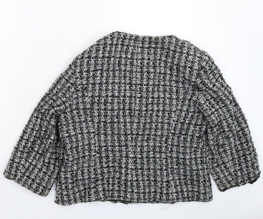 Bonmarché Womens Multicoloured Check Knit Jacket Blazer Size 16