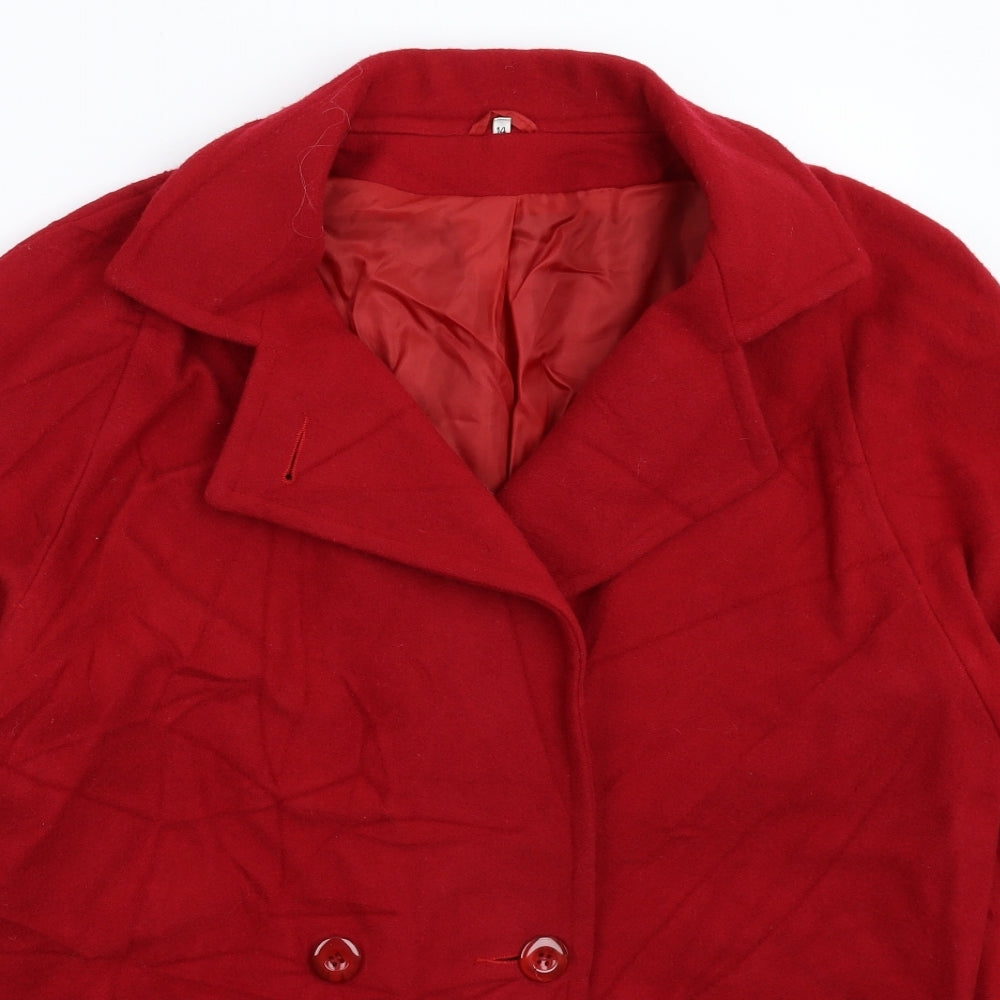 Noto Womens Red  Knit Jacket Coat Size 14