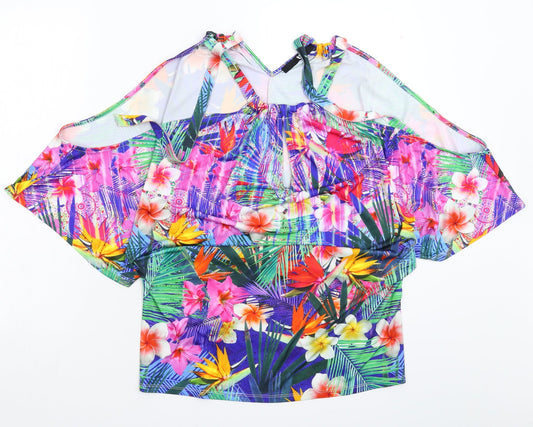 Very Womens Multicoloured Floral  Basic Tank Size 10