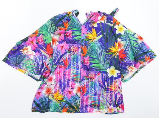 Very Womens Multicoloured Floral  Basic Tank Size 10