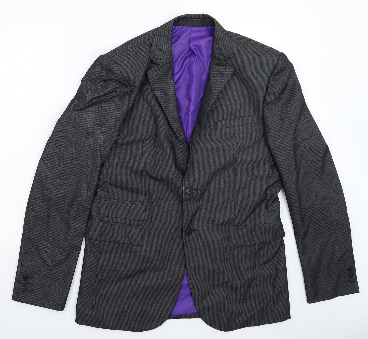 Marks and Spencer Mens Grey Striped  Jacket Suit Jacket Size 40