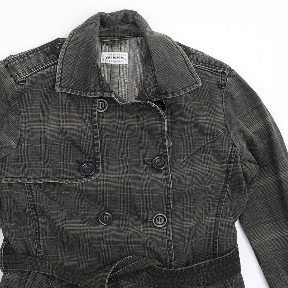 Topshop Womens Grey Check  Jacket Blazer Size 12