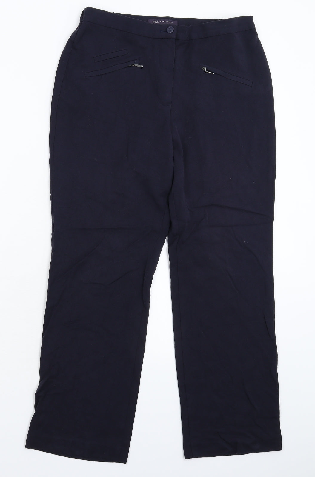 Marks and Spencer Womens Blue   Trousers  Size 10 L26 in