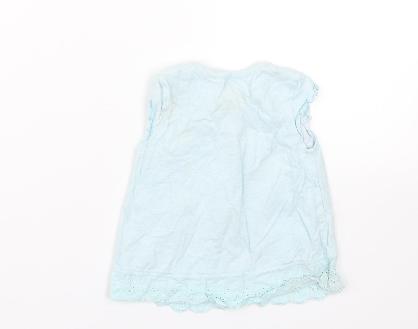 Nutmeg Girls Blue Floral  Tank Dress  Size 6-9 Months