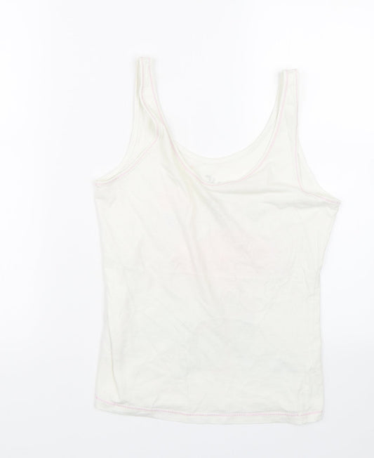 love to lounge Womens White   Top Pyjama Top Size S  - FLAMINGO
