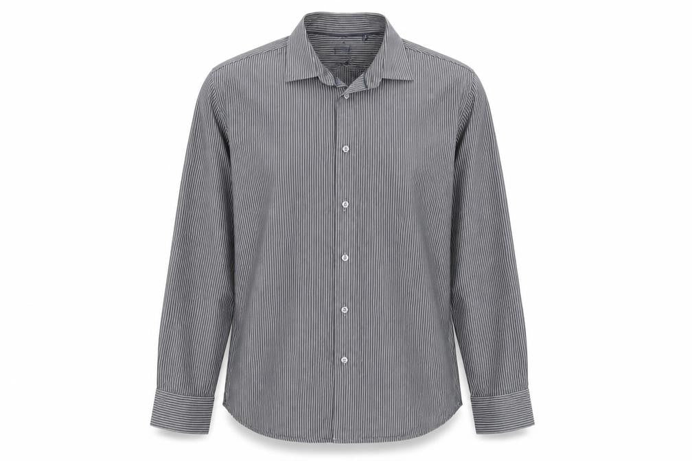 Arrow Mens Grey Striped   Button-Up Size 17
