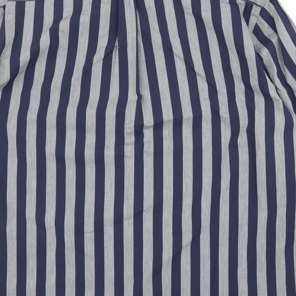 Hammond & CO Mens Blue Striped   Button-Up Size L