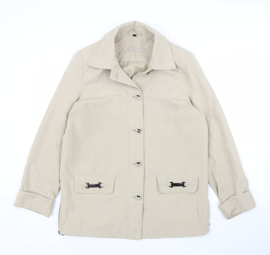 Finesse Womens Beige   Overcoat Coat Size 10