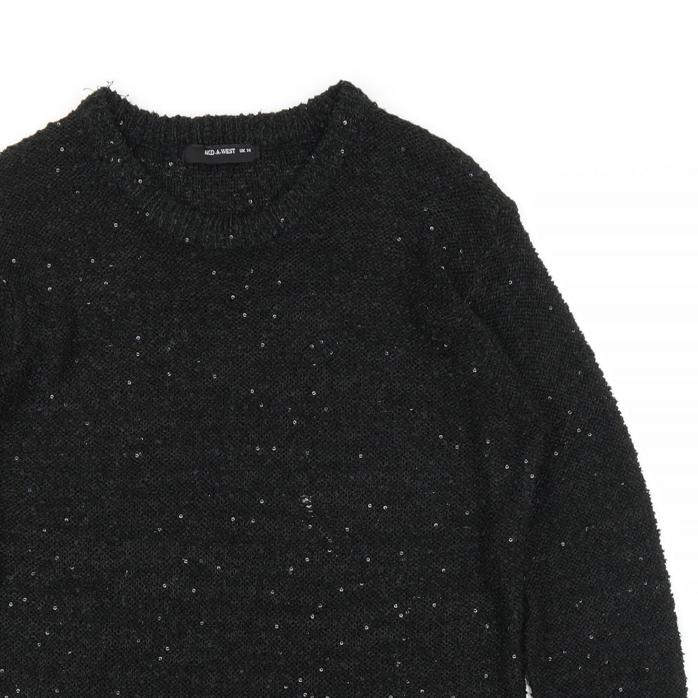 AKD A WEST Womens Black   Pullover Jumper Size 14