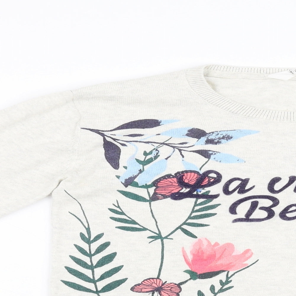 H&M Girls Grey   Pullover Sweatshirt Size 11-12 Years