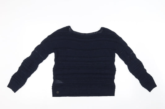 Zakti Womens Blue  Knit Pullover Sweatshirt Size S