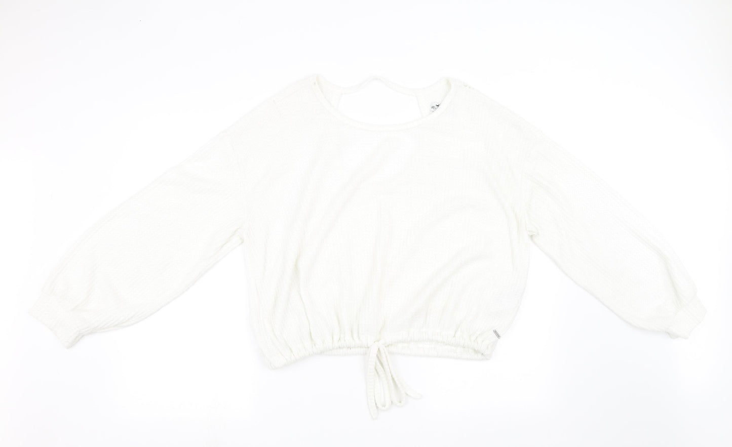 holister Womens White  Knit Pullover Sweatshirt Size L  - cropped