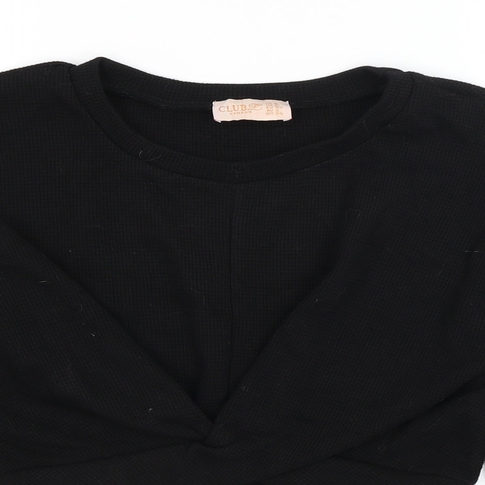 Club London Womens Black   Pullover Jumper Size S
