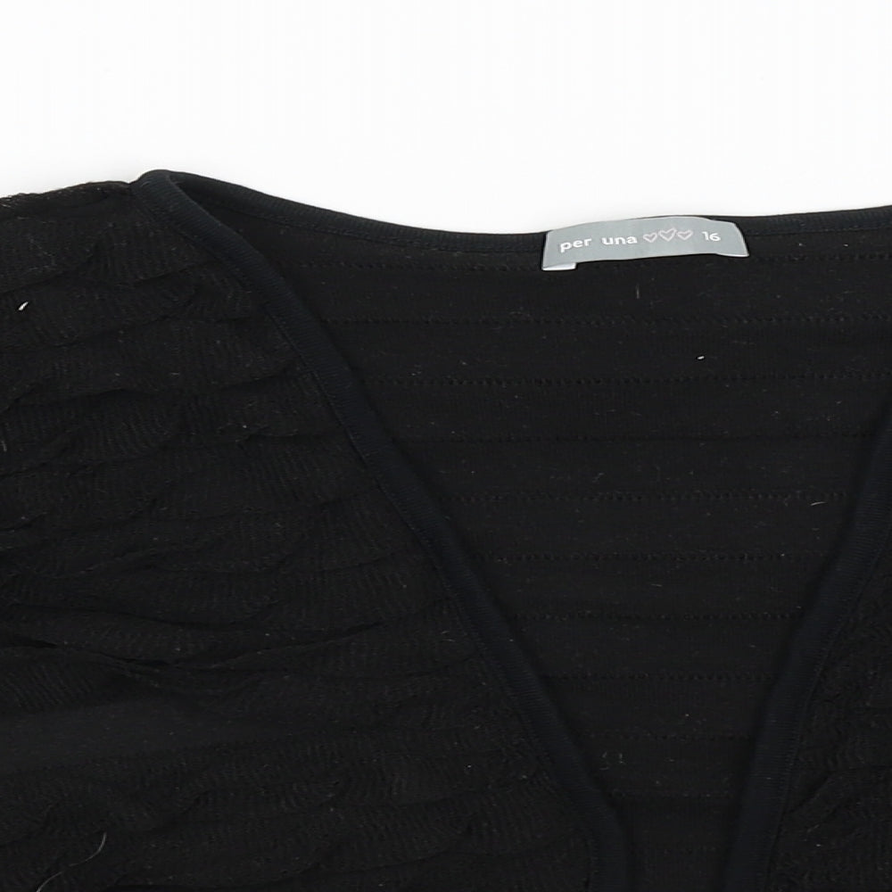 Per Una Womens Black   Wrap Jumper Size 16
