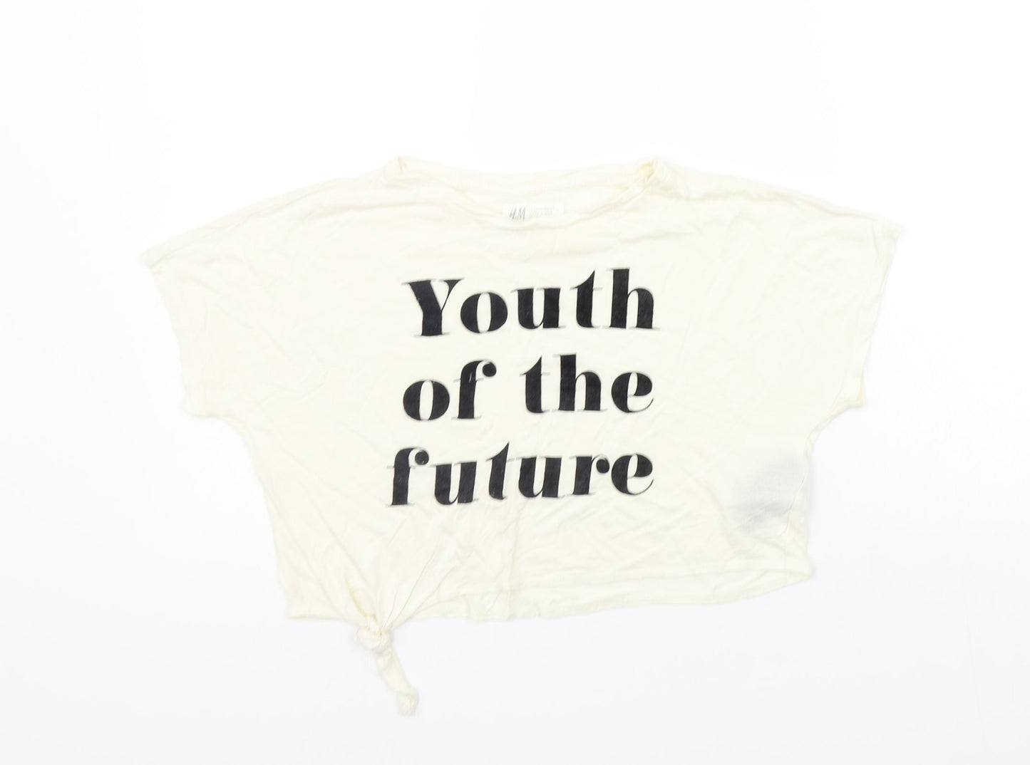 H&M Girls White   Basic T-Shirt Size 9-10 Years