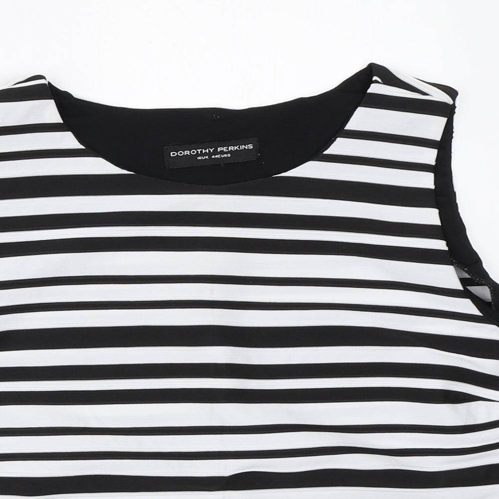 Dorothy Perkins Womens Black Striped  Basic Blouse Size 16