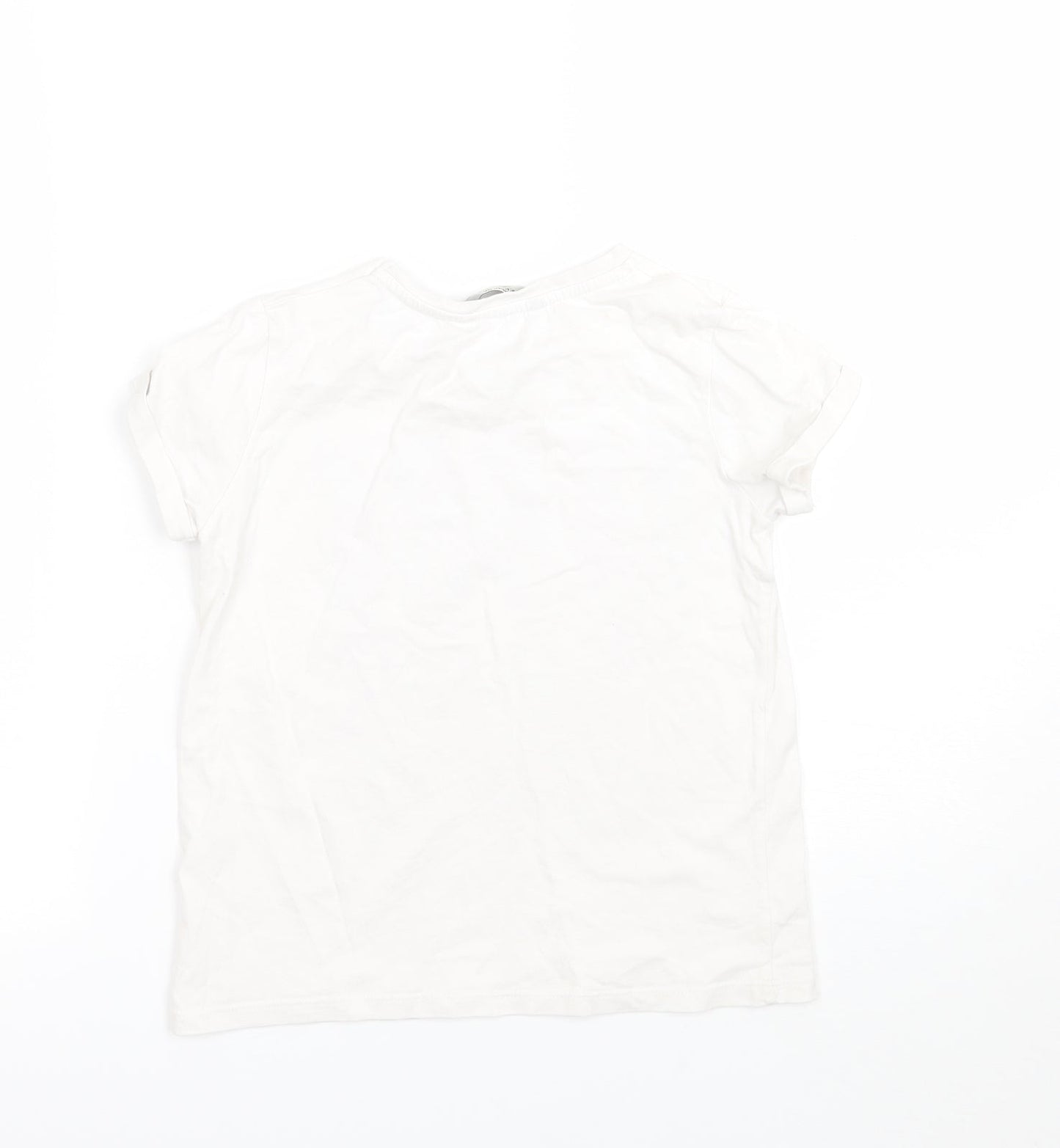 George Girls White   Basic T-Shirt Size 7-8 Years