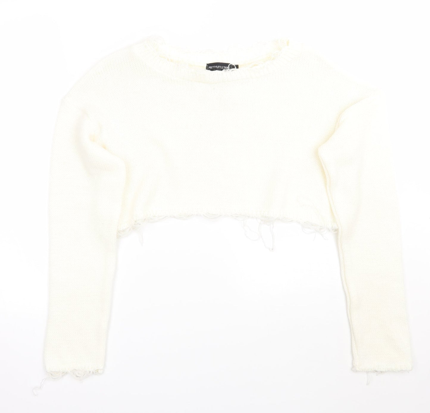 PRETTYLITTLETHING Womens White   Pullover Jumper Size S