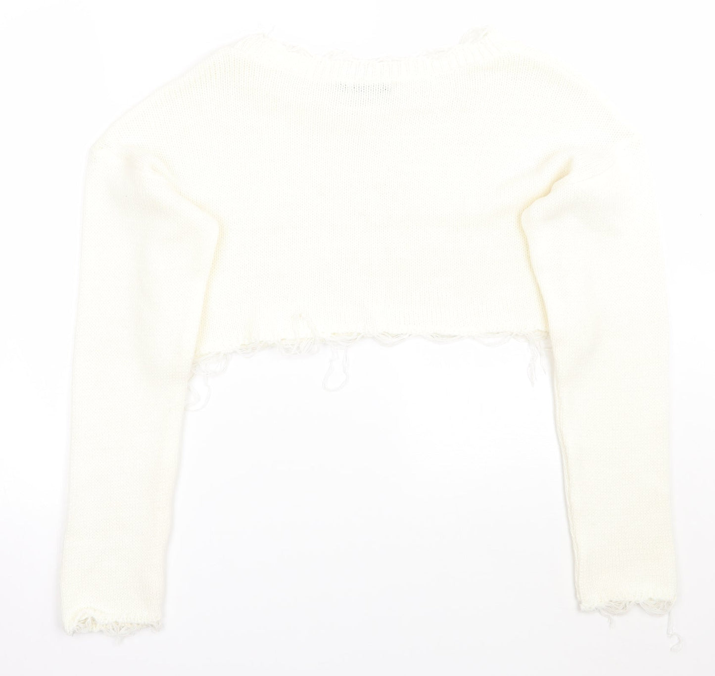 PRETTYLITTLETHING Womens White   Pullover Jumper Size S