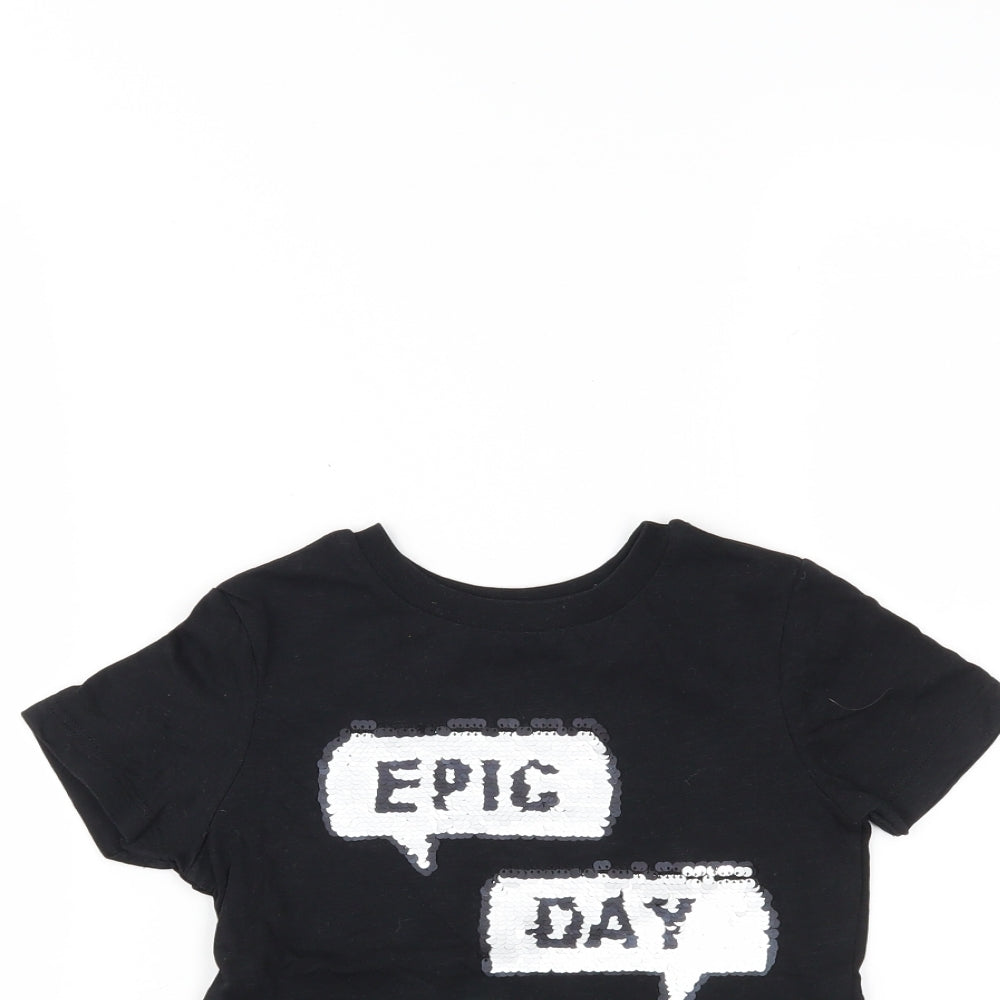 George Boys Black   Basic T-Shirt Size 2-3 Years