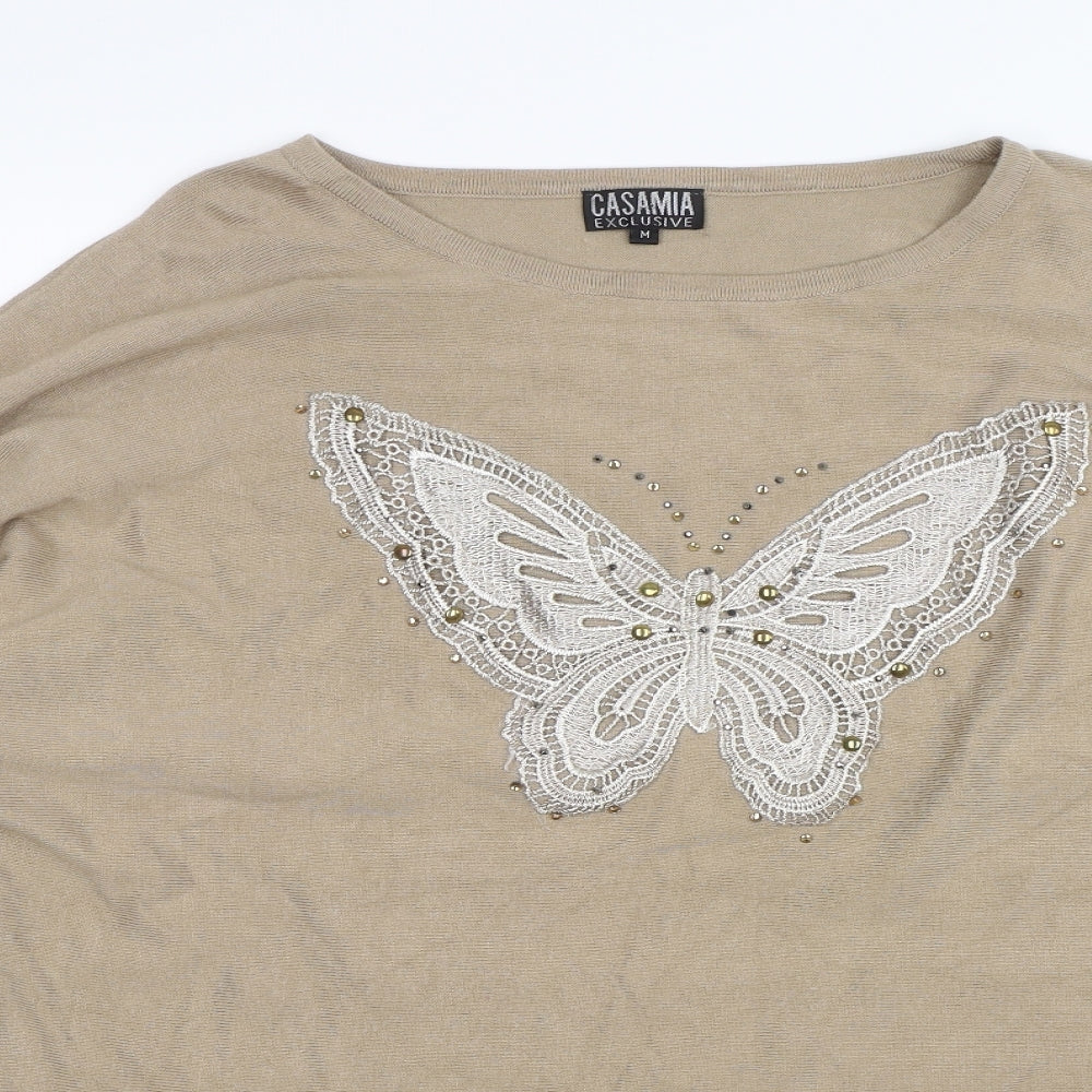 Casamia Womens Brown   Pullover Jumper Size M  - Butterfly