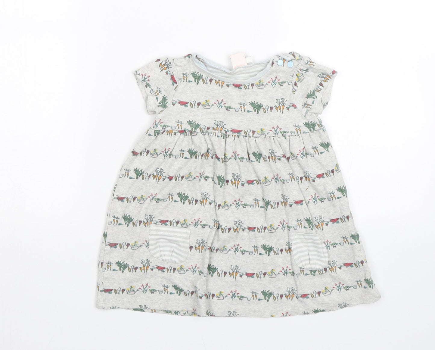 Mini Club Baby Grey Floral  Shift  Size 9-12 Months