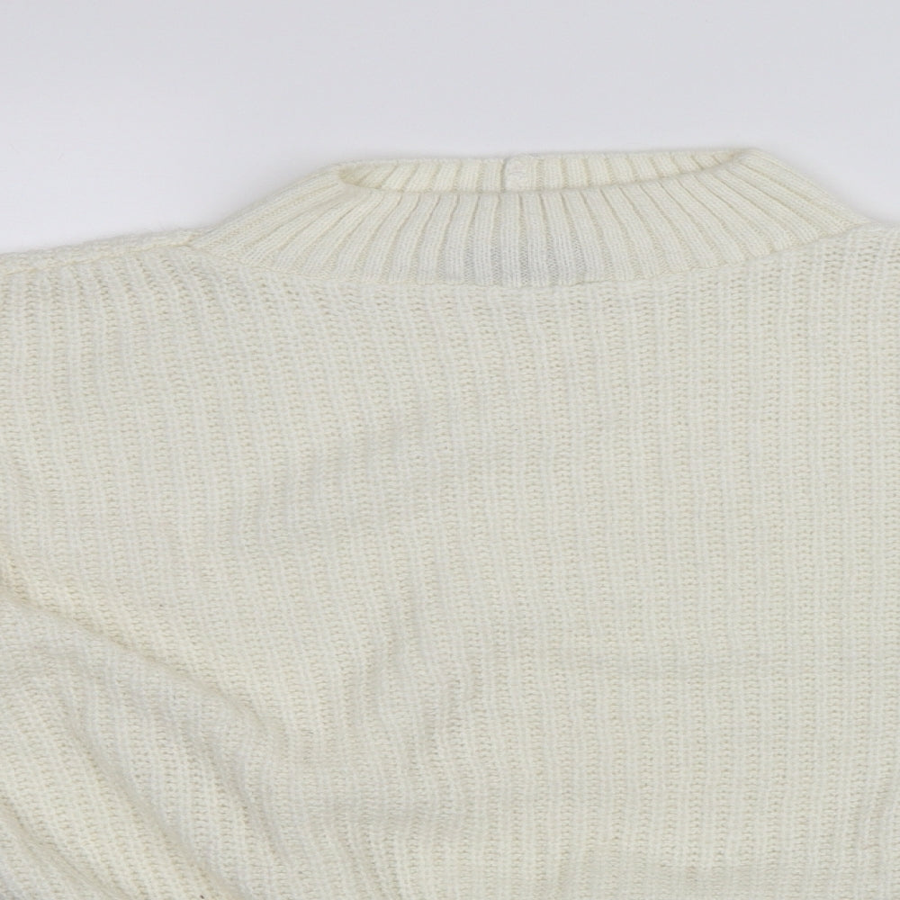 PRETTYLITTLETHING Womens White   Pullover Jumper Size M