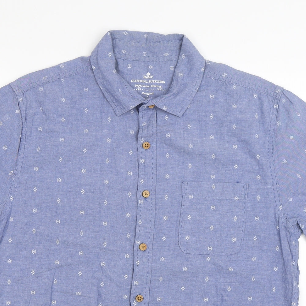Easy Mens Blue    Button-Up Size L