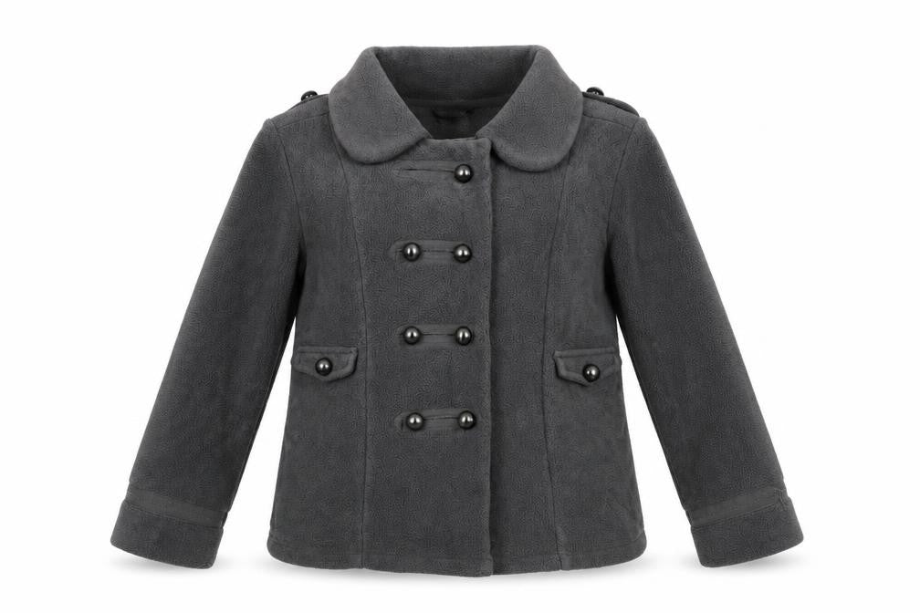Front view of Next girls’ grey fleece jacket, size 12, years