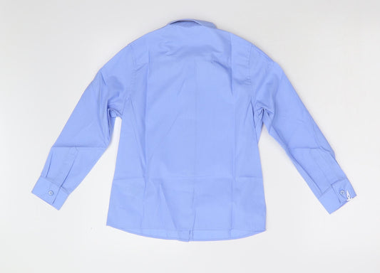 M&S Boys Blue   Basic Button-Up Size 8-9 Years  - School