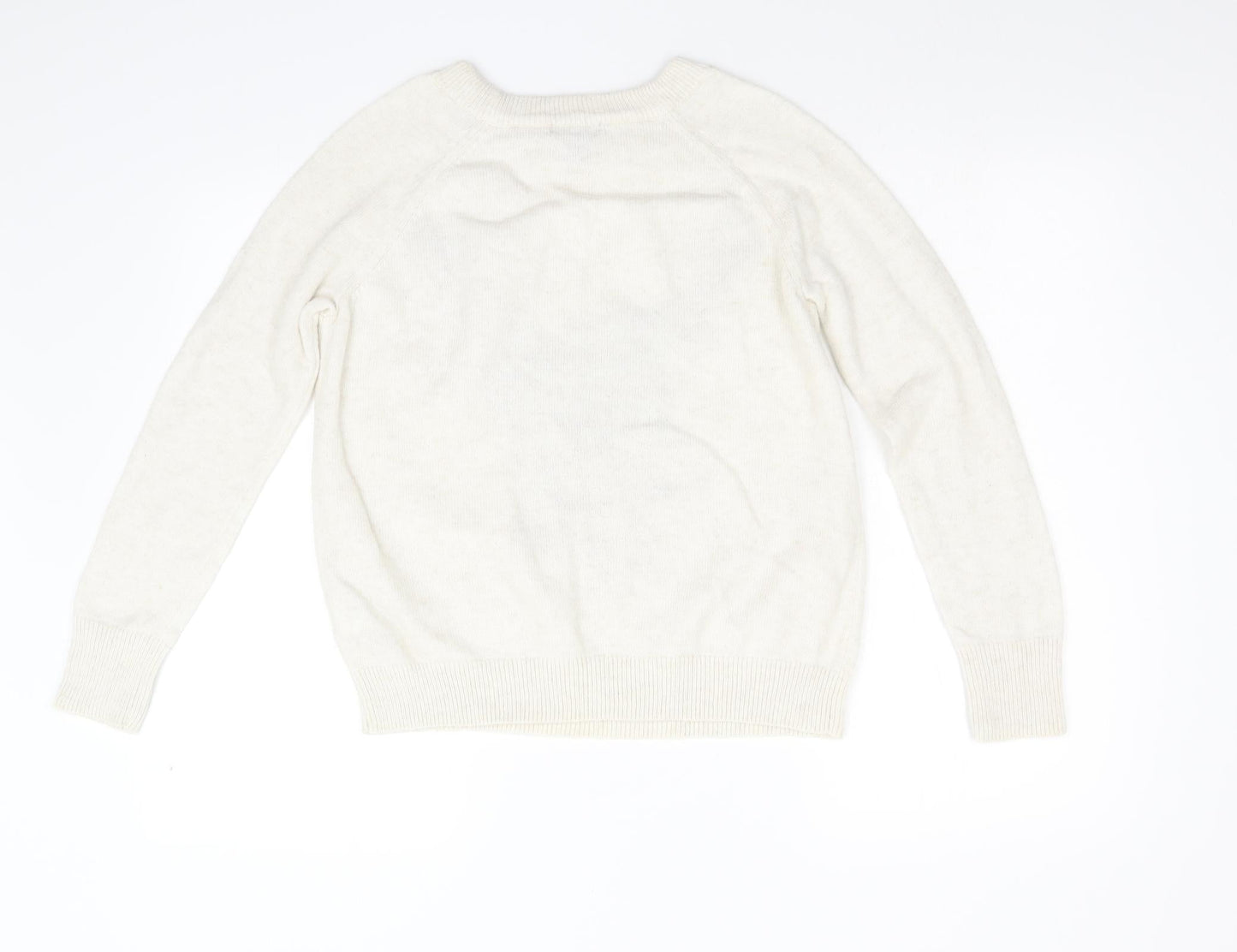 H&M Womens Ivory  Knit Pullover Jumper Size S