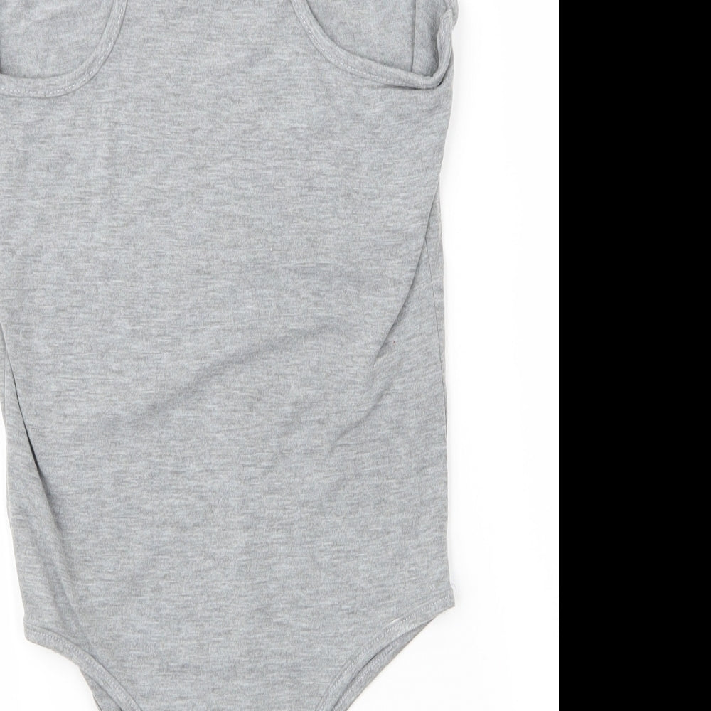 PRETTYLITTLETHING Womens Grey   Unitard One-Piece Size 8