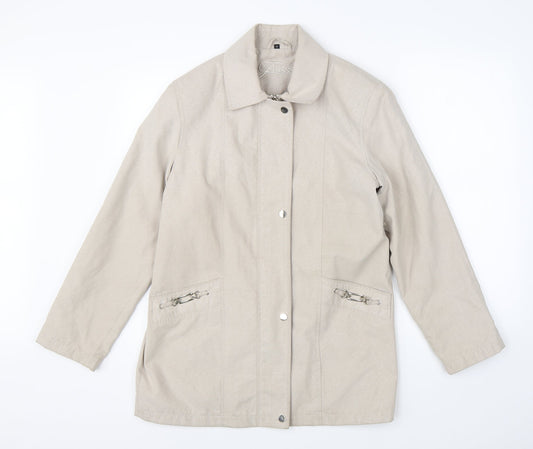 Preworn Womens Beige   Overcoat Coat Size 10