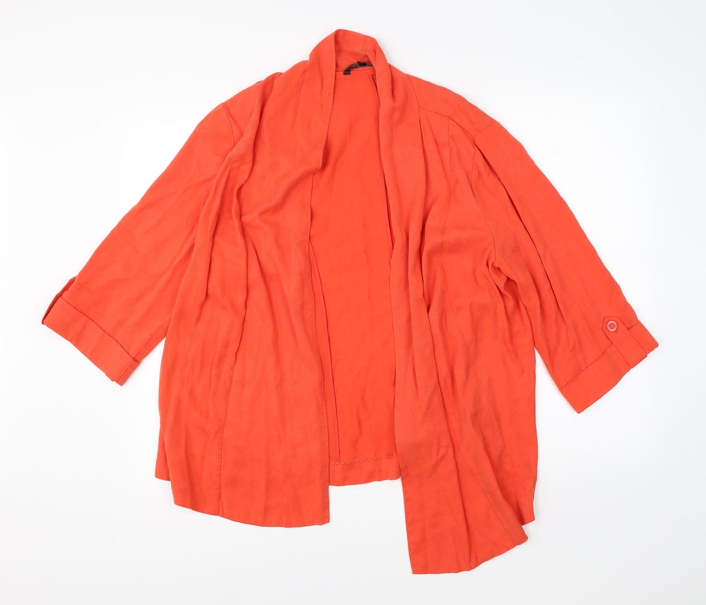 M&Co Womens Orange   Cardigan Jumper Size 16