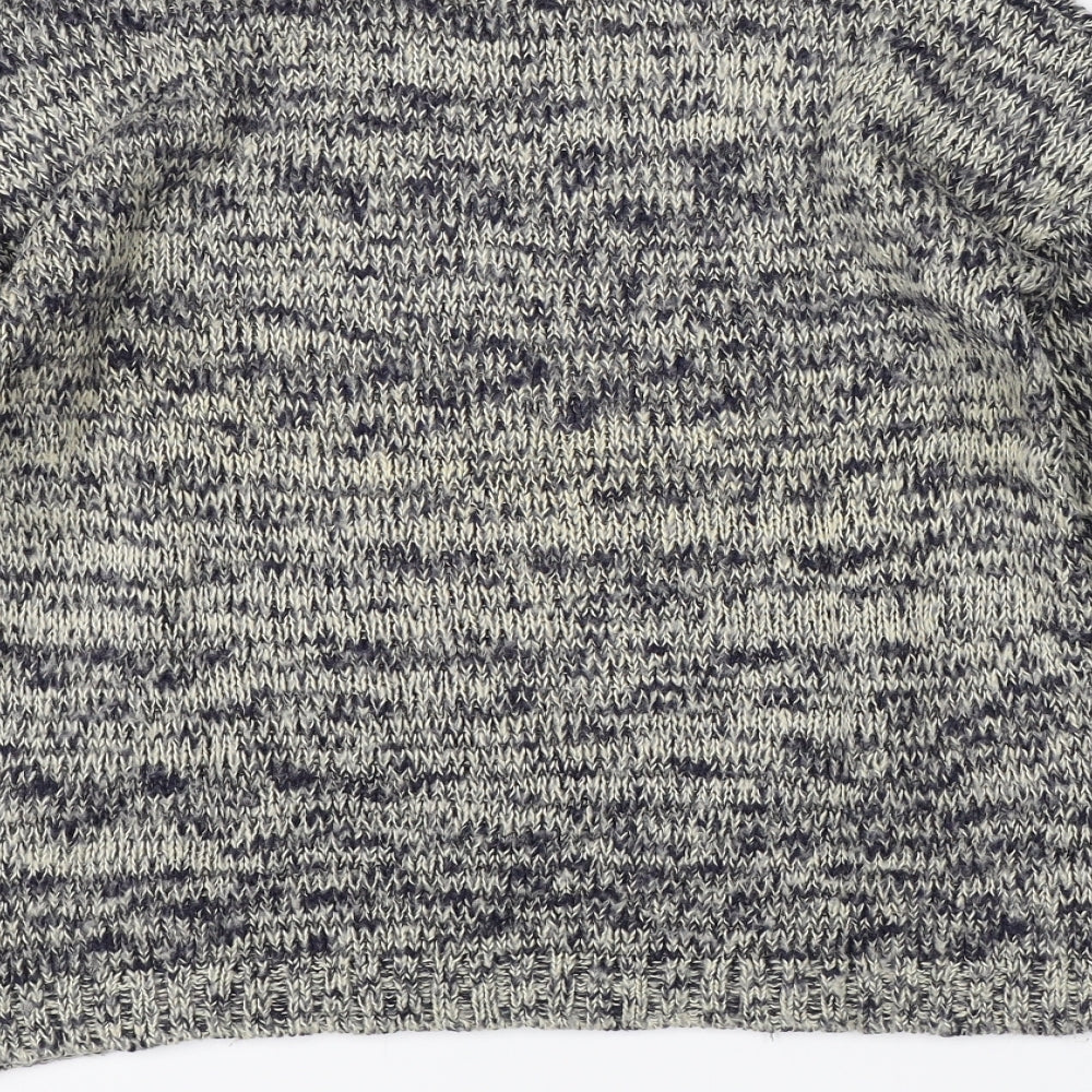 Topshop Womens White Herringbone Knit Pullover Jumper Size 8