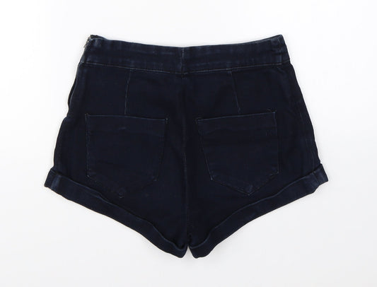 Forever 21 Womens Blue  Denim Hot Pants Shorts Size 24 in