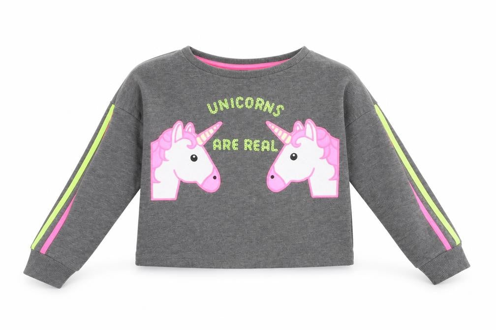 Primark Girls Grey   Pullover Sweatshirt Size 8-9 Years  - cropped