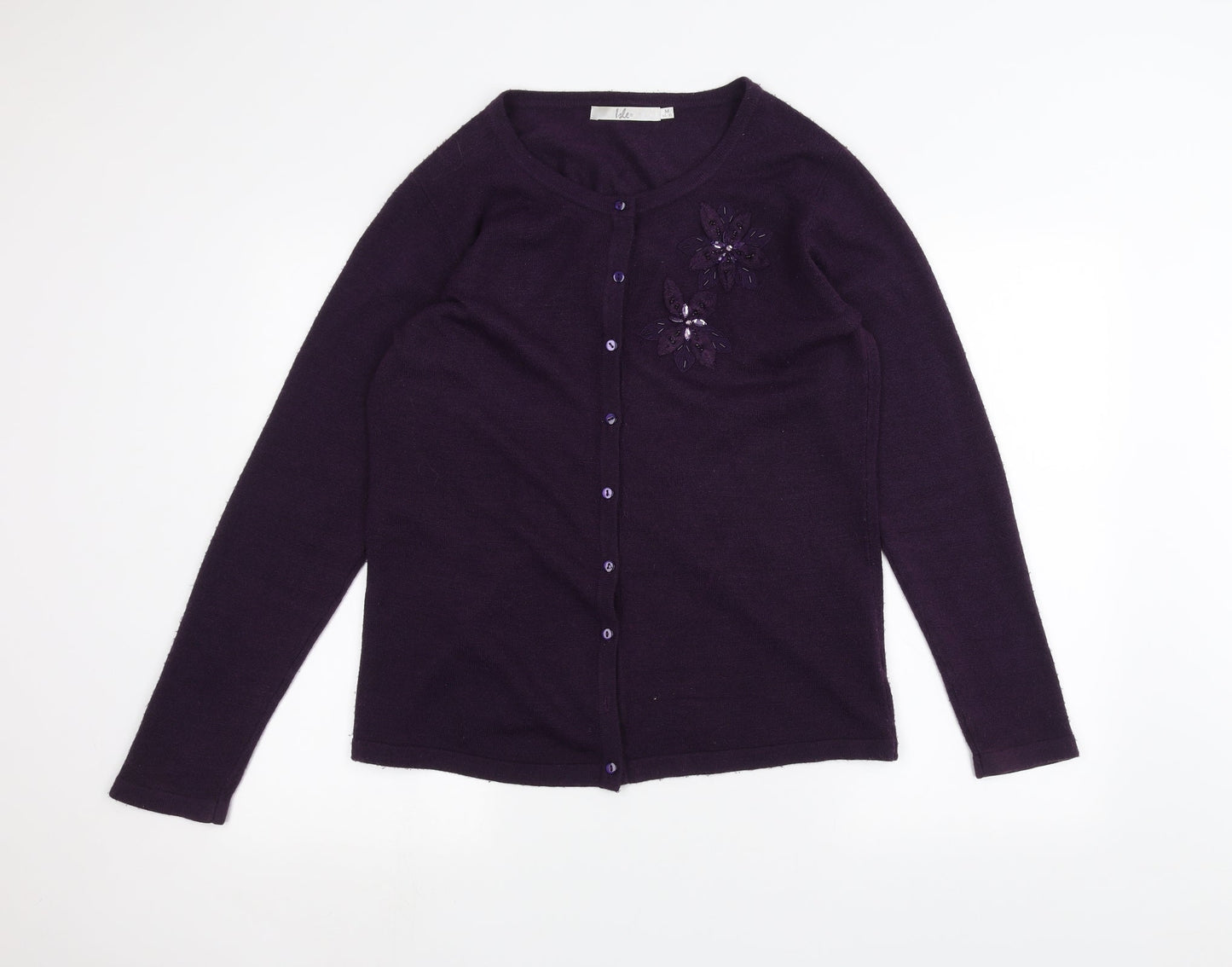ISLE Womens Purple   Cardigan Jumper Size M