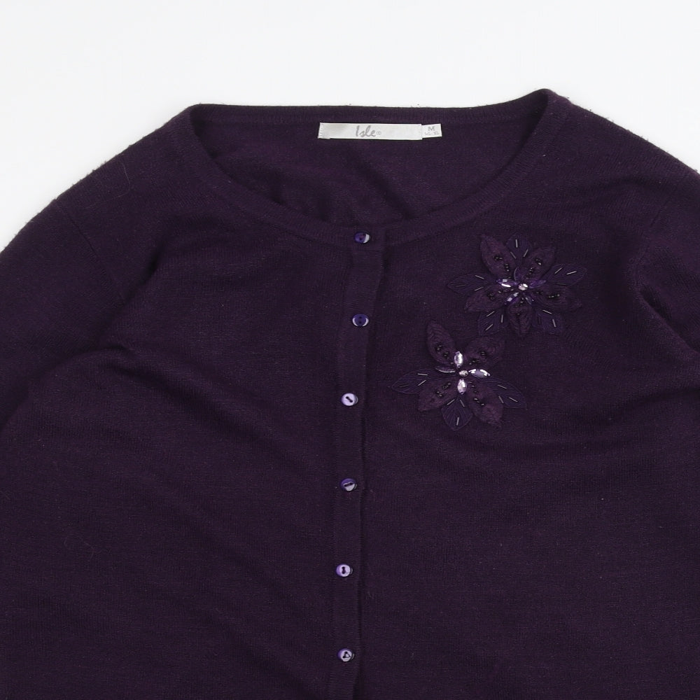 ISLE Womens Purple   Cardigan Jumper Size M