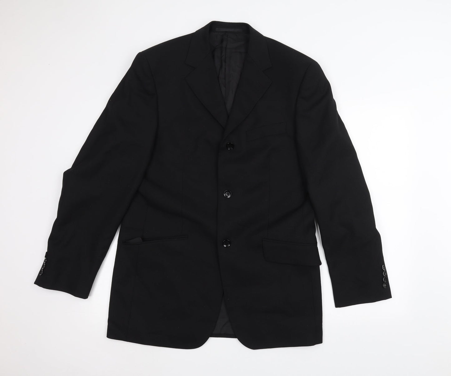 REMUS Mens Black   Jacket Suit Jacket Size 38