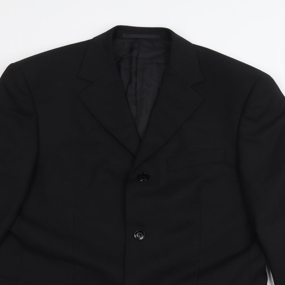REMUS Mens Black   Jacket Suit Jacket Size 38